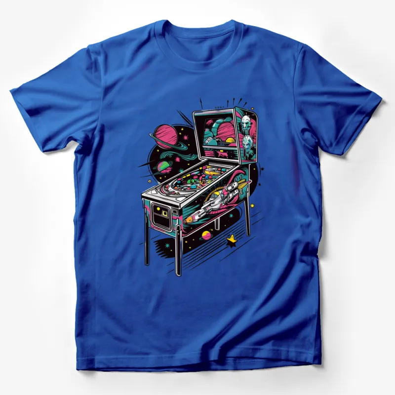 Retro Space Pinball Machine T-Shirt, Vintage Arcade Game Design, Unisex Graphic Tee Male T-Shirt