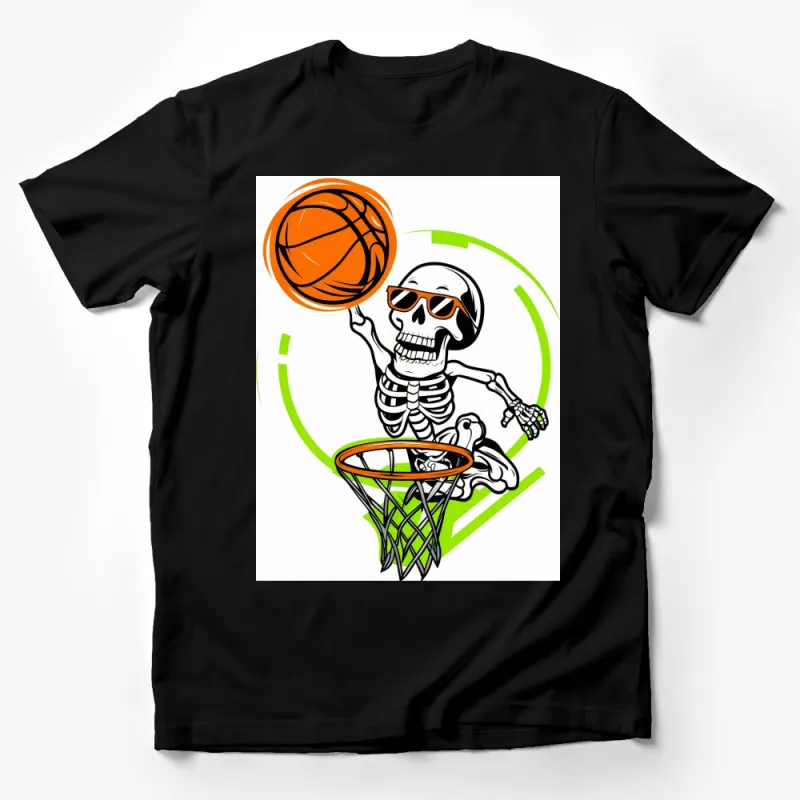 Cool Basketball Skeleton Dunking, Unisex T-shirt, Funny Sports Graphic, Casual Wear Male T-Shirt