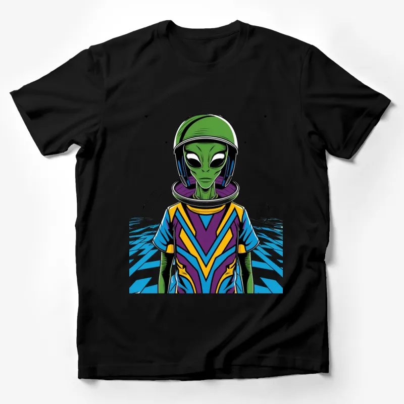 Colorful Alien Graphic T-Shirt, Vibrant Extraterrestrial Design, Unisex Casual Tee for Sci-Fi Lovers Male T-Shirt