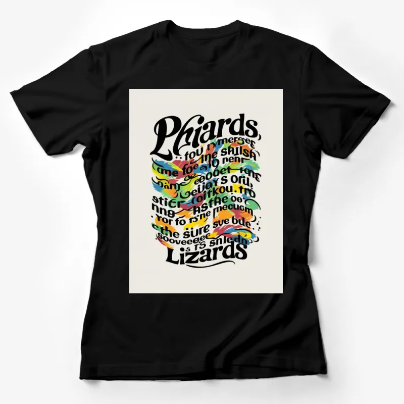 Colorful Text Spiral Design Unisex T-Shirt, Fun Word Art Graphic Tee, Unique Typography Fashion, Casual Wear Female T-Shirt