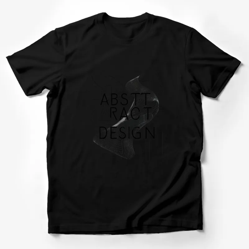 Abstract Design Black and White Graphic T-Shirt, Modern Artistic Typography Fashion, Unisex Adult Clothing Male T-Shirt