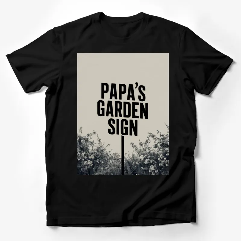 Papa's Garden Sign Graphic T-Shirt, Gift for Gardener, Vintage Style Garden Lover Tee, Soft Cotton Unisex Shirt Male T-Shirt