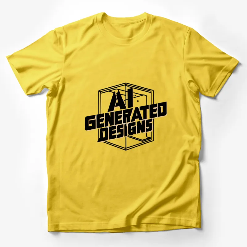 AI Generated Designs Black and Gold T-Shirt, Modern Tech Graphic Tee, Unisex Apparel Male T-Shirt