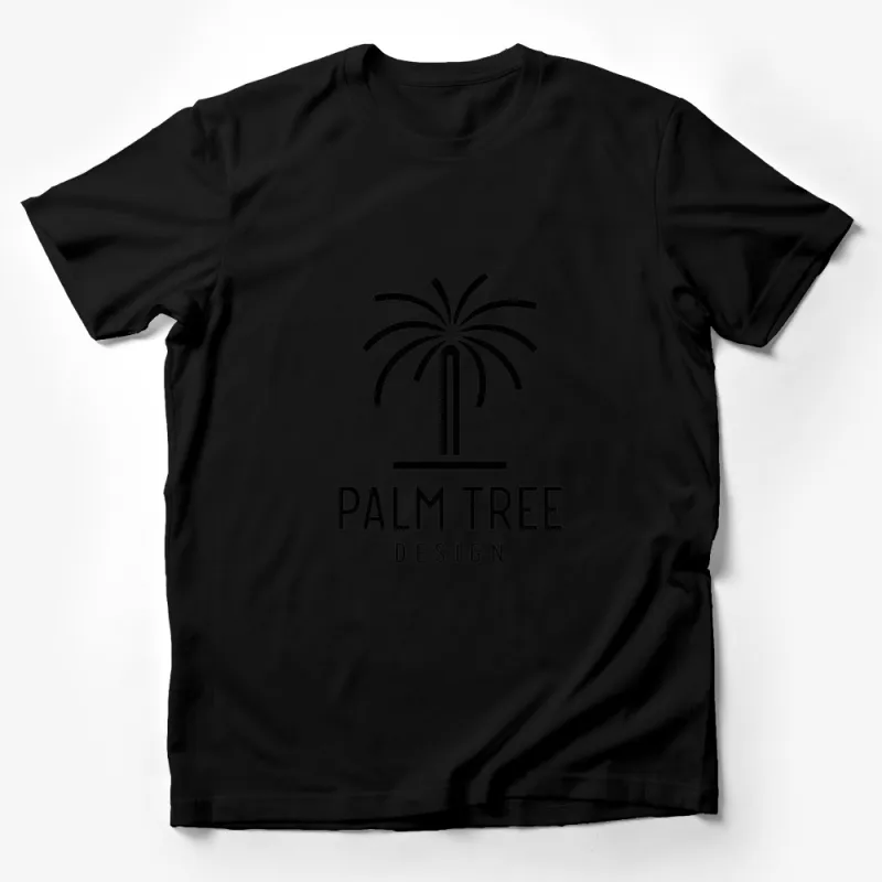 Minimalist Palm Tree Design T-Shirt, Unisex Black and White Graphic Tee Male T-Shirt