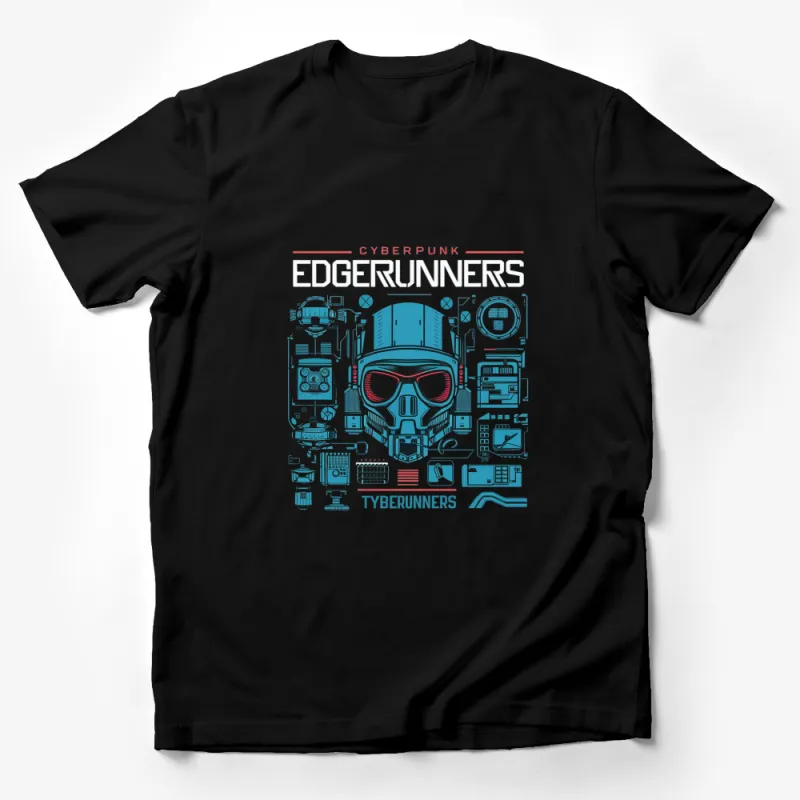 Cyberpunk Edgerunners Graphic T-Shirt, Cool Techie Cyborg Design, Unisex Apparel Male T-Shirt