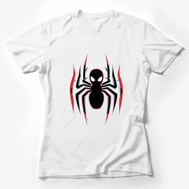 Black and Red Spider Graphic T-Shirt, Bold Unisex Superhero Inspired Tee, Casual Wear Female T-Shirt