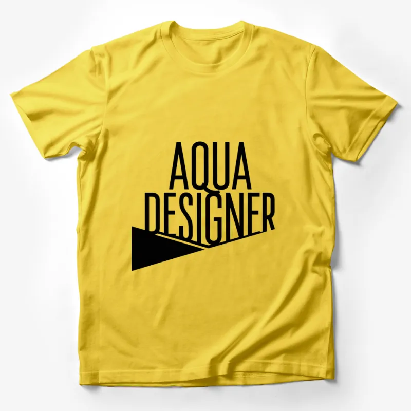 Aqua Designer Bold Text Graphic T-Shirt, Modern Black and White Tee, Artistic Fashion Top for Men and Women Male T-Shirt