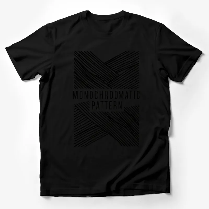 Monochromatic Pattern T-Shirt, Black and White Striped Graphic Tee, Unisex Modern Art Shirt Male T-Shirt