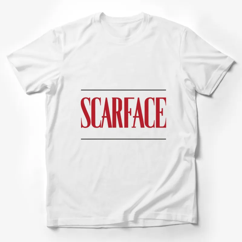 Classic Scarface Movie Logo T-Shirt, Vintage Film Fan Apparel, Retro Style Red and Black Tee Male T-Shirt