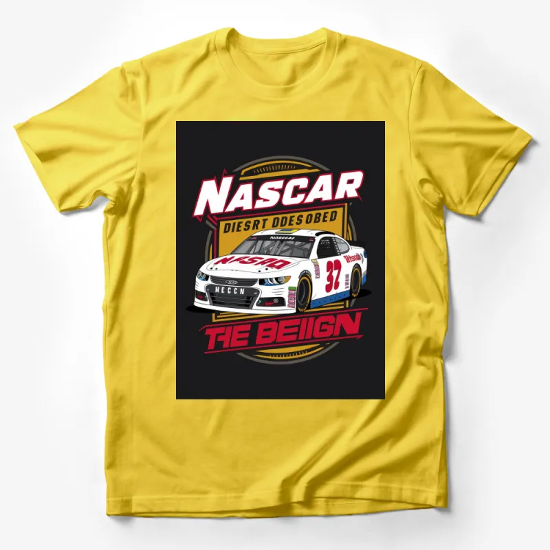 NASCAR Racing Graphic T-Shirt, Trendy Motorsport Car Design Tee, Casual Sports Fan Apparel Male T-Shirt