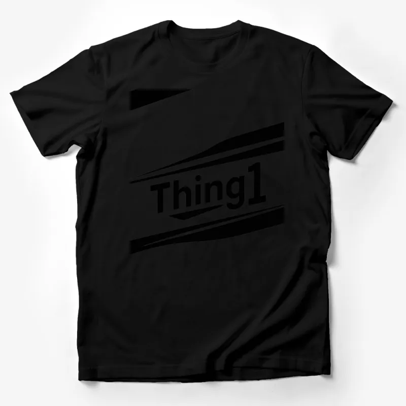 Thing 1 T-Shirt, Bold Black and White Striped Design, Classic Novel Inspired Casual Wear Male T-Shirt