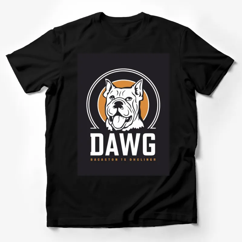 Bulldog Graphic T-Shirt, DAWG Text, Cool Urban Style Tee, Dog Lover Gift, Unisex Cotton Shirt Male T-Shirt