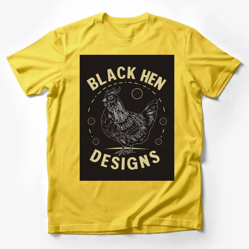 Black Hen Designs T-Shirt, Vintage Hen Print, Farmhouse Style Tee, Casual Wear, Unisex Shirt Male T-Shirt