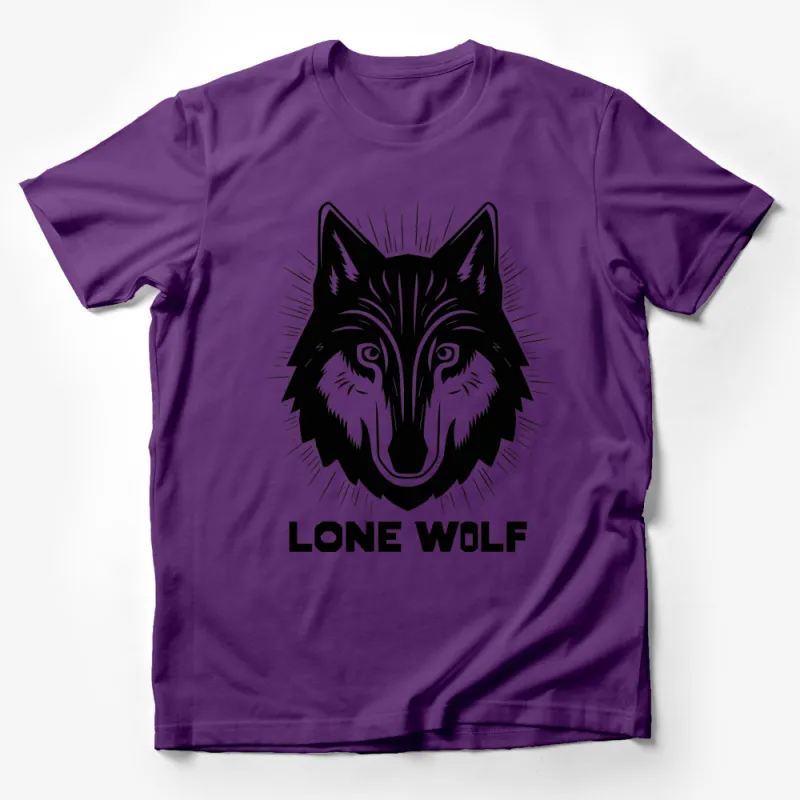 Lone Wolf T-Shirt, Black and White Graphic Tee, Men's Women's Unisex Wolf Shirt Male T-Shirt