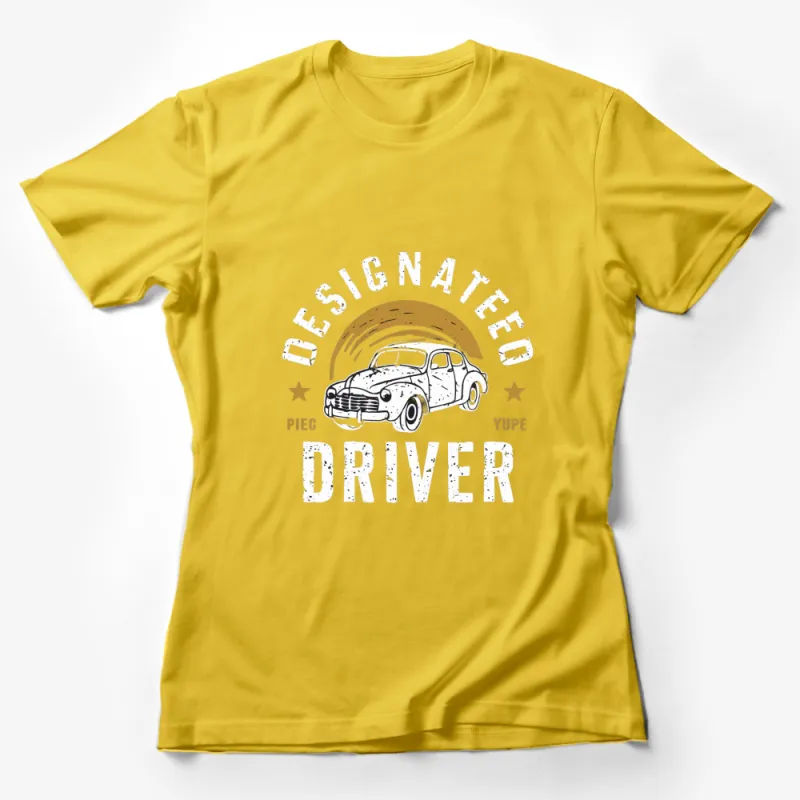 Designated Driver Retro Car T-Shirt, Vintage Auto Graphic Tee, Casual Unisex Clothing, Gift for Car Enthusiasts Female T-Shirt