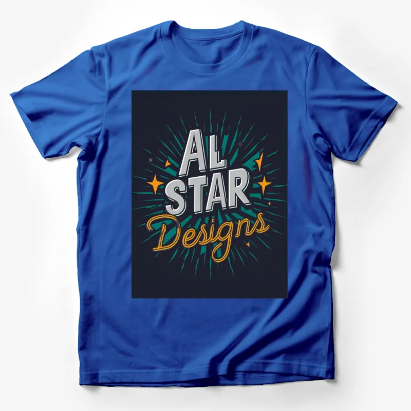 All Star Designs Trendy Graphic T-Shirt, Bold Colorful Typography Tee, Unisex Fashion Casual Wear Male T-Shirt