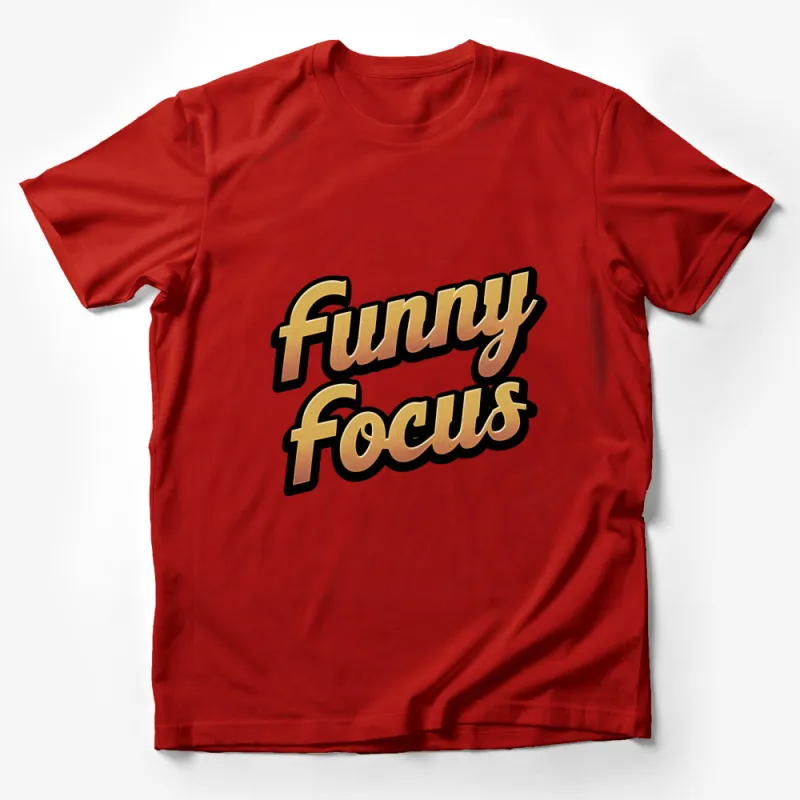 Funny Focus Graphic T-Shirt, Vintage Style Typography, Casual Wear Tee Male T-Shirt