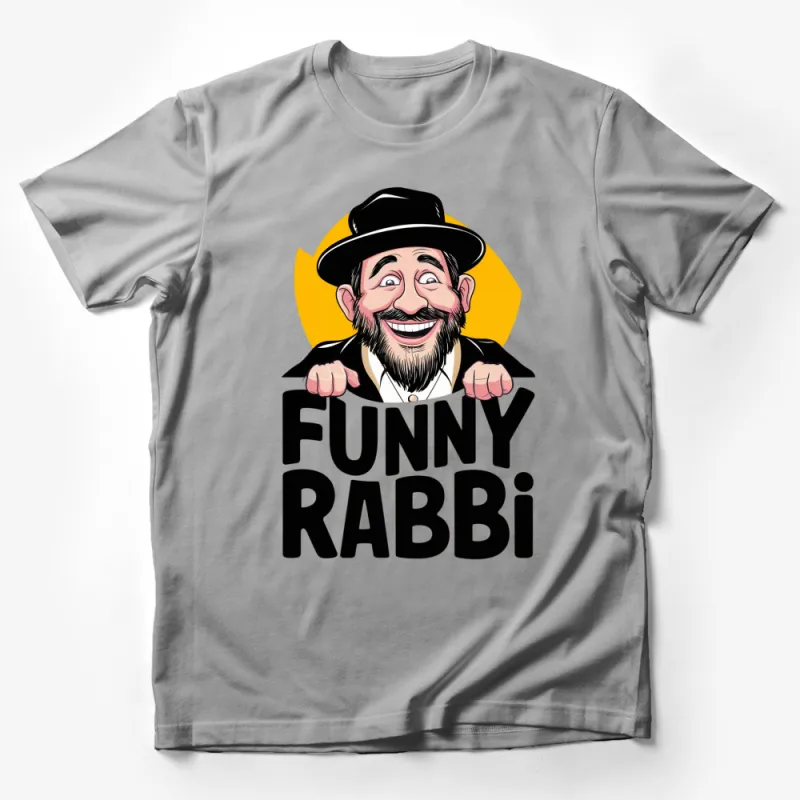 Funny Rabbi Cartoon T-Shirt, Jewish Humor Graphic Tee, Unisex Adult Clothing Gift Male T-Shirt