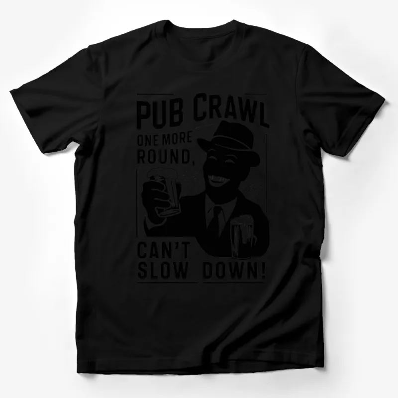 Vintage Pub Crawl T-Shirt, Classic Beer Lover Tee, One More Round, Can't Slow Down Graphic Shirt Male T-Shirt