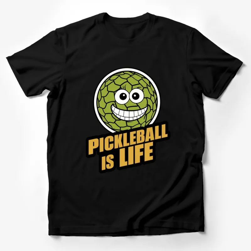 Funny Pickleball T-Shirt, Pickleball is Life Quote, Green Graphic Tee for Sports Lovers Male T-Shirt