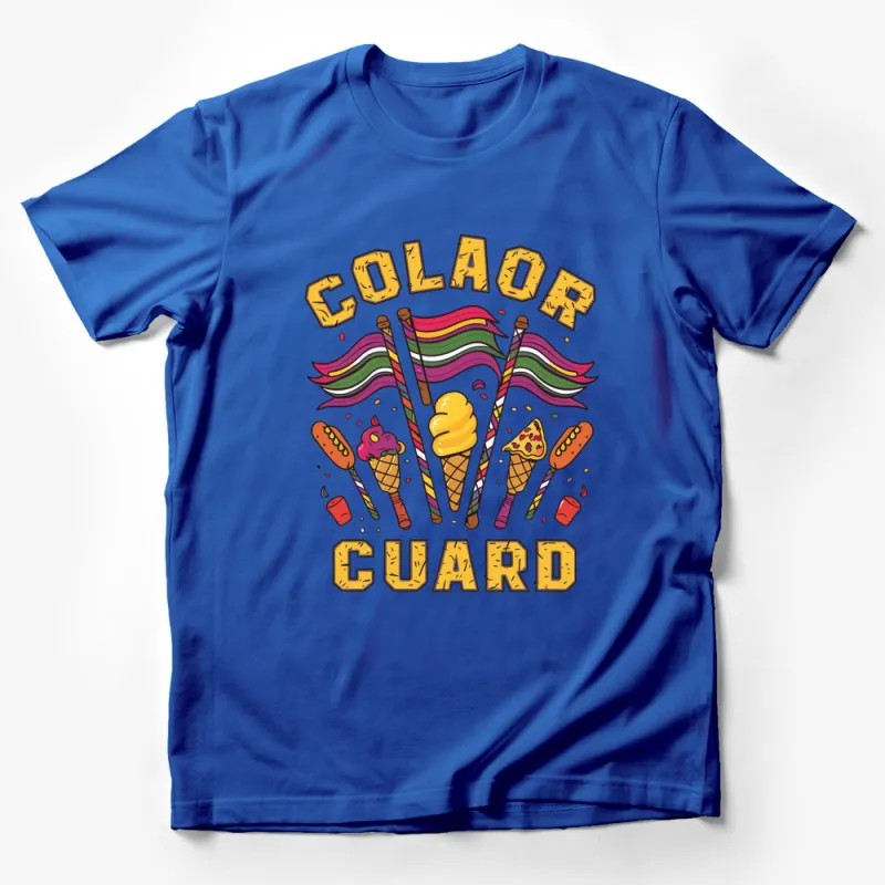 Colorful Ice Cream and Flags Graphic Tee, Color Guard Inspired T-Shirt, Vibrant Dessert Lover Shirt Male T-Shirt