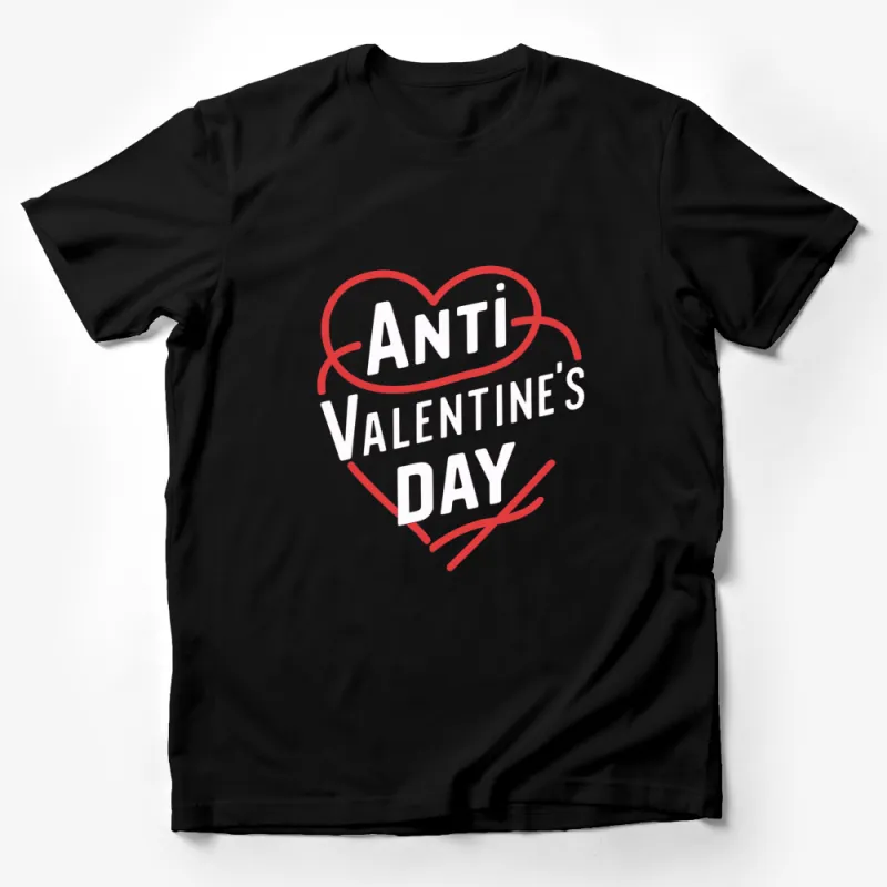 Anti Valentine's Day T-Shirt, Funny Single Awareness, Heart Break, Black Tee Male T-Shirt