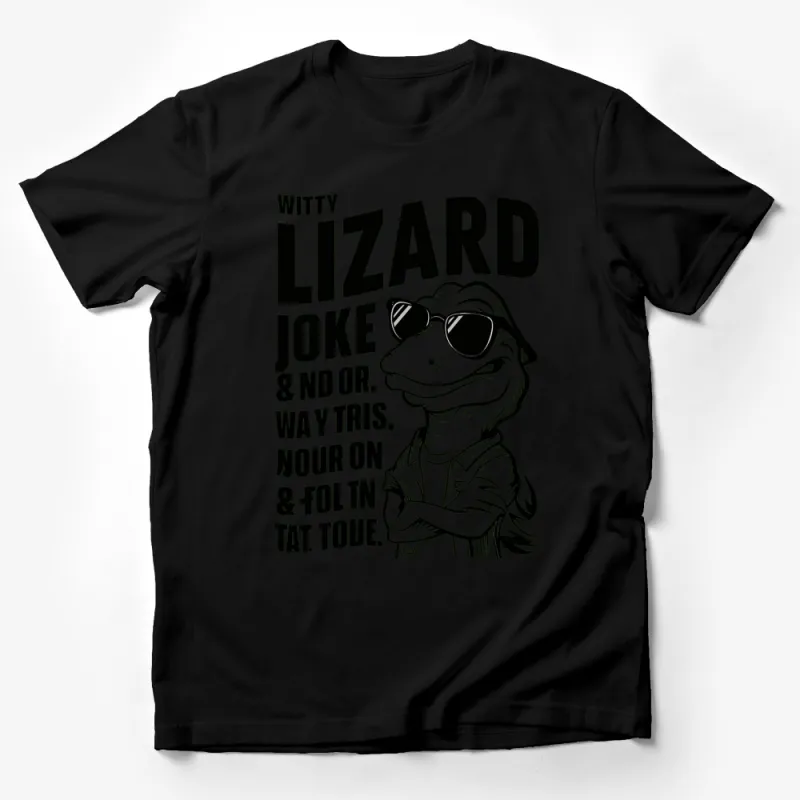 Witty Lizard Joke Graphic T-Shirt, Cool Sunglass Lizard Meme Tee, Funny Unisex Shirt for All Male T-Shirt