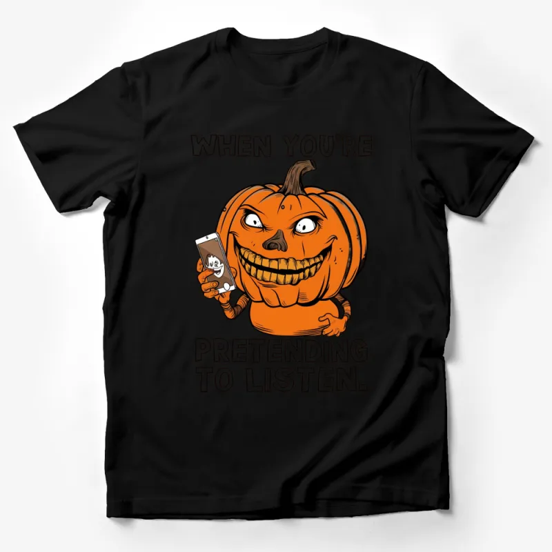 Funny Pumpkin T-Shirt, Halloween Graphic Tee, Autumn Pumpkin Saying, Casual Fall Apparel Male T-Shirt