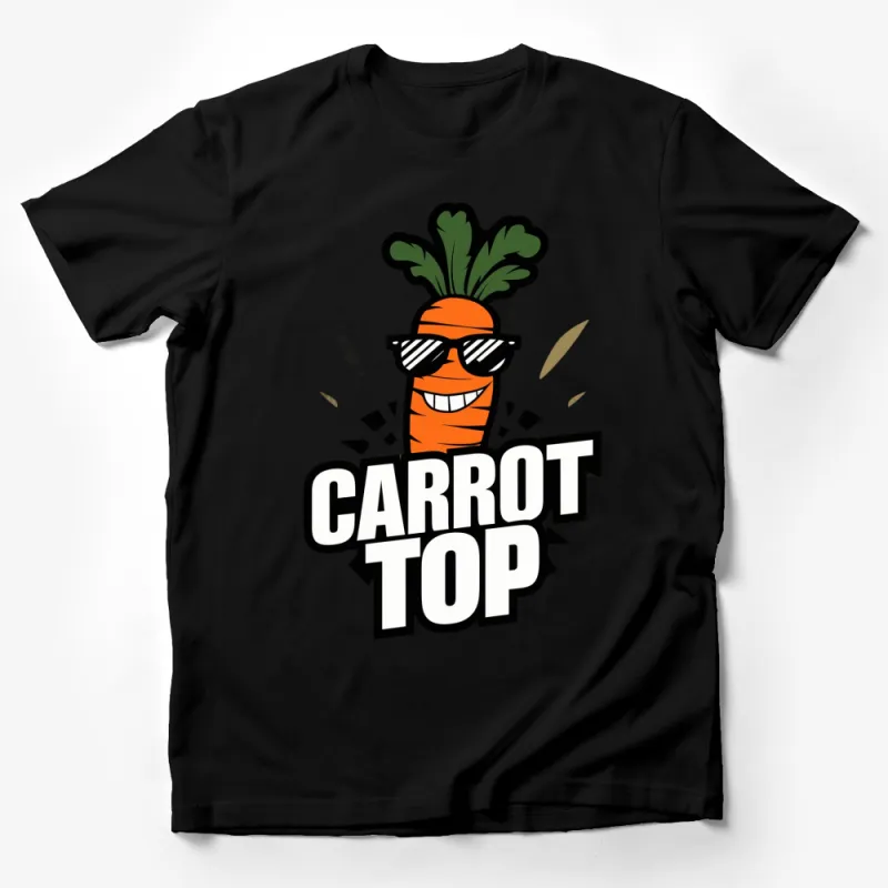 Carrot Top Cool Sunglasses Graphic T-Shirt, Funky Vegetable Tee, Unique Vegan Shirt, Gift for Gardeners Male T-Shirt