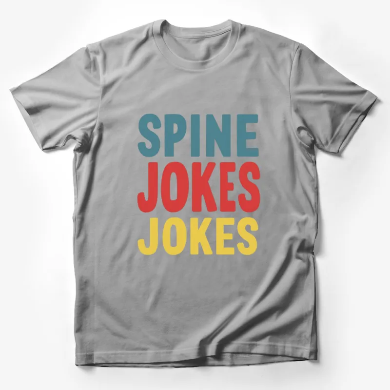 Colorful Spine Jokes Graphic Tee, Unisex T-Shirt, Funny Spine Design, Casual Wear Male T-Shirt