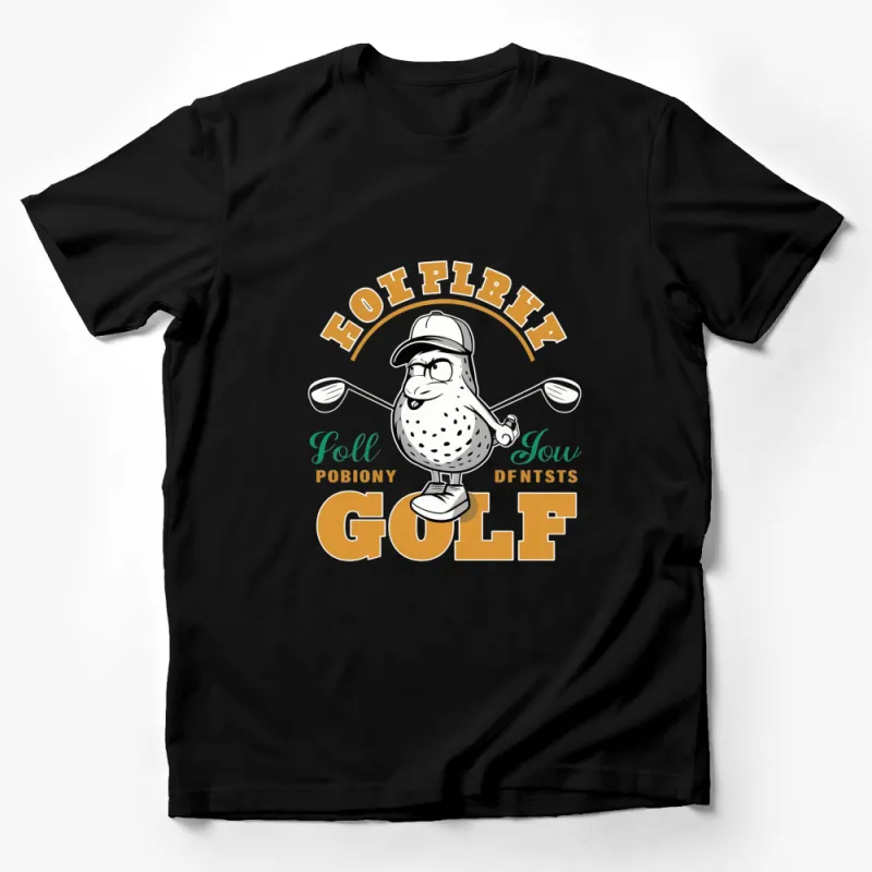 Funny Golf T-Shirt, Golfer Gift, Men's Whimsical Golfing Tee, Cartoon Character Golf Apparel Male T-Shirt