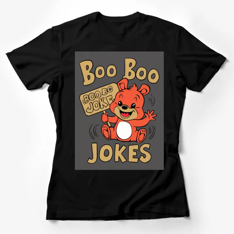 Funny Red Bear Boo Boo Jokes T-Shirt, Cartoon Animal Graphic Tee, Kids and Adults Unisex Shirt Female T-Shirt