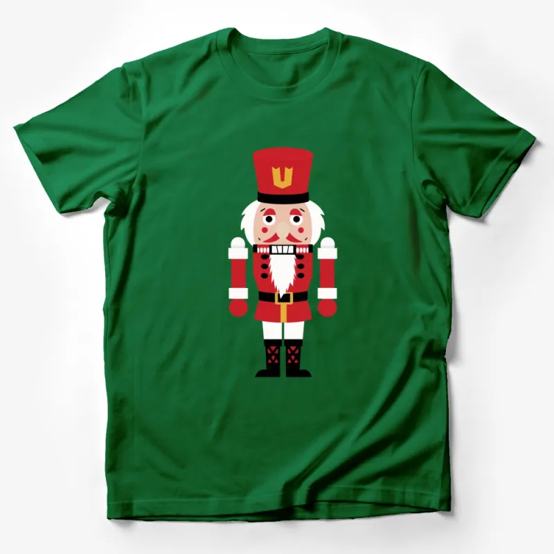 Festive Nutcracker Soldier T-Shirt, Holiday Season Graphic Tee, Red and White Design, Unisex Adult Clothing Male T-Shirt