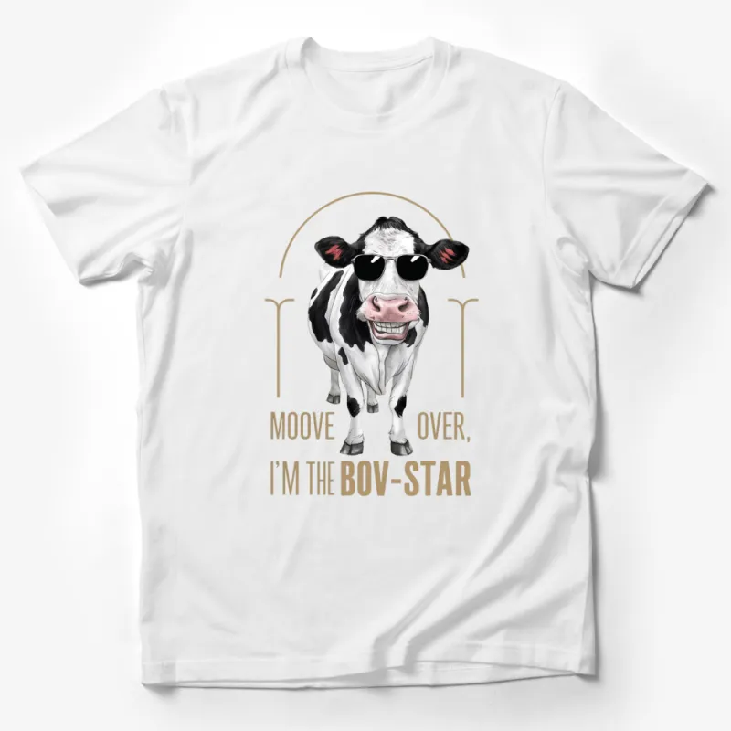 Funny Cow T-Shirt, Moove Over, I'm The Bov-Star Graphic Tee, Animal Lover Gift, Casual Farm Shirt Male T-Shirt