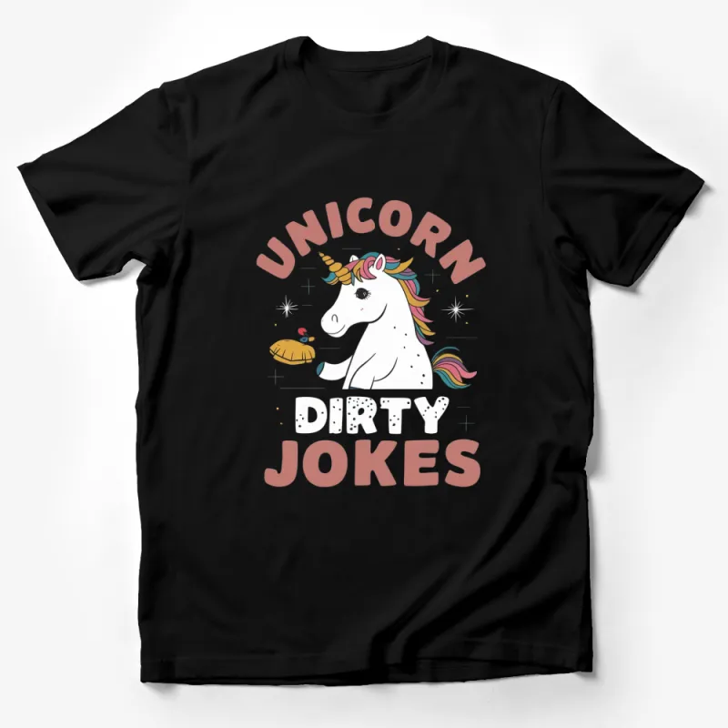 Unicorn Dirty Jokes T-Shirt, Funny Adult Humor Tee, Cute Graphic Unicorn Shirt, Trendy Gift Idea Male T-Shirt