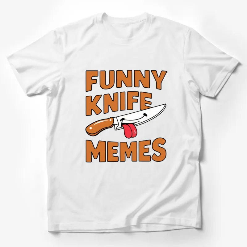 Funny Knife Memes T-Shirt, Humorous Chef Knife Graphic Tee, Unique Culinary Apparel Male T-Shirt