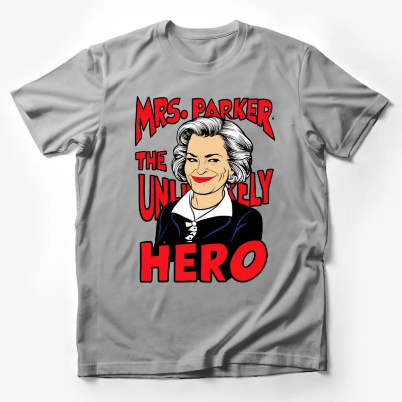 Mrs. Parker The Unlikely Hero Vintage Comic Style T-Shirt, Unique Graphic Tee, Bold Retro Design Male T-Shirt