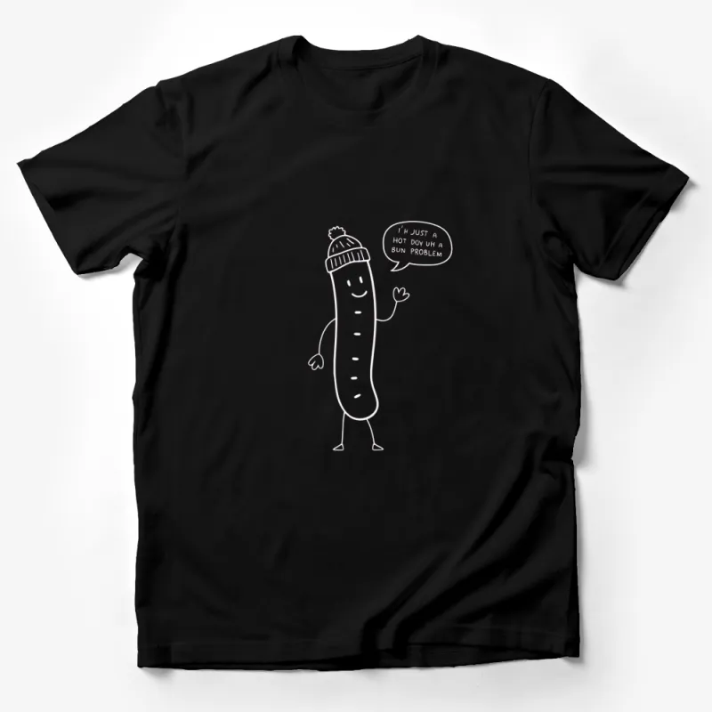 Funny Hot Dog Cartoon T-Shirt, Quirky Food Humor Tee, Casual Graphic Shirt for Adults Male T-Shirt