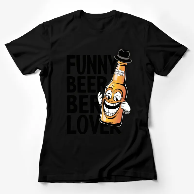 Funny Beer Lover T-Shirt with Cartoon Beer Bottle Graphic, Perfect Gift for Brewery Enthusiasts Female T-Shirt