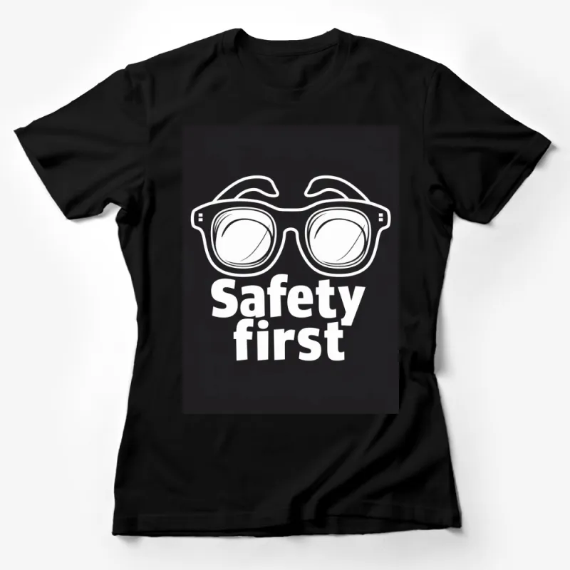 Safety First T-Shirt with Stylish Glasses Design, Unisex Graphic Tee for Casual Wear Female T-Shirt