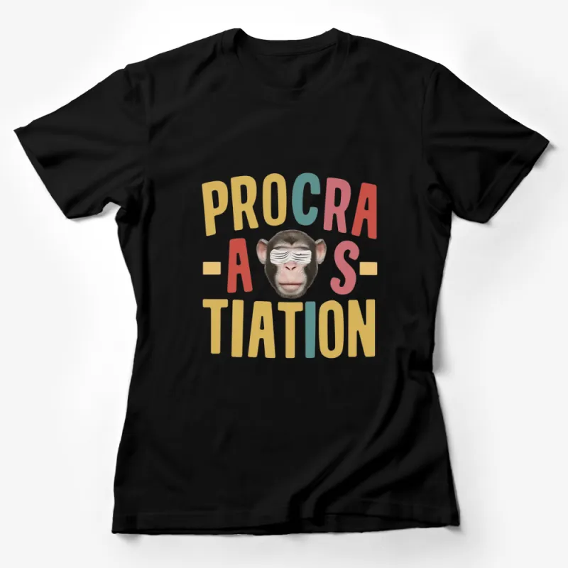 Funny Monkey Procrastination T-Shirt, Colorful Graphic Tee, Unisex Casual Shirt, Gift for Students and Busy Adults Female T-Shirt