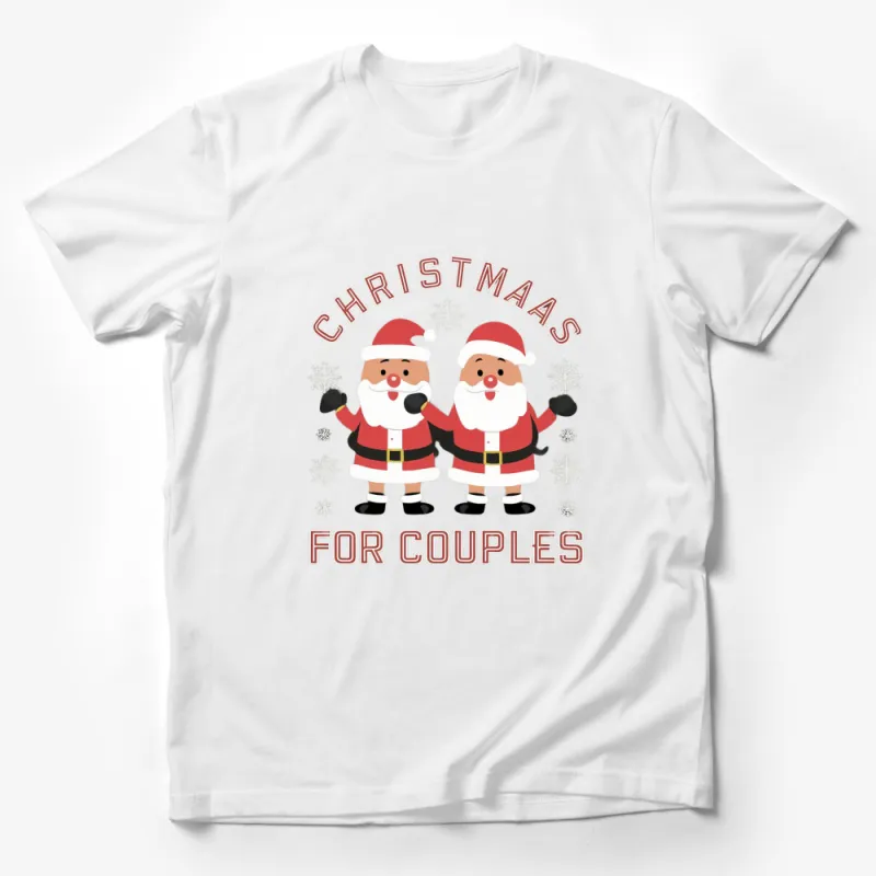 Couples Christmas T-Shirt, Santa Graphic Tee for Festive Holiday Wardrobe Male T-Shirt