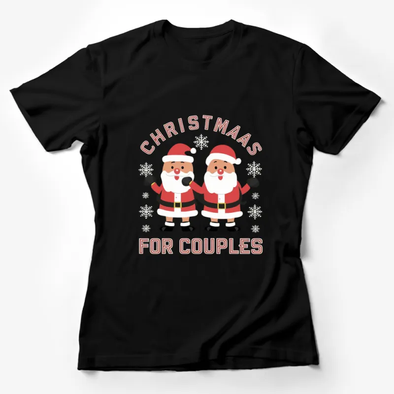 Couples Christmas T-Shirt, Santa Graphic Tee for Festive Holiday Wardrobe Female T-Shirt