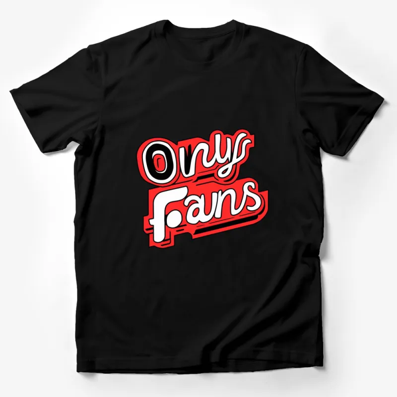 Only Fans Bold Text Graphic T-Shirt, Red and White Logo Shirt, Trendy Social Media Tee, Unisex Apparel Male T-Shirt