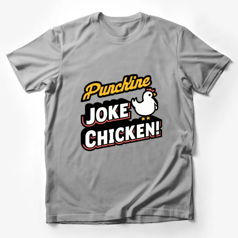 Funny Chicken T-Shirt, Punchline Joke Chicken Graphic Tee, Humorous Animal Shirt, Unisex Fashion Male T-Shirt