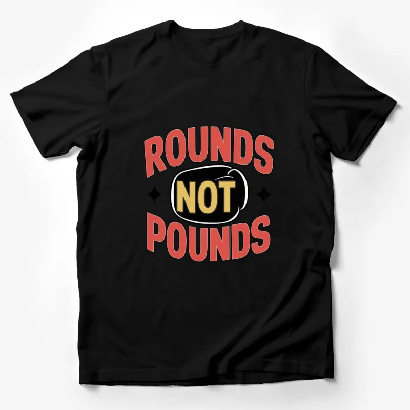 Rounds Not Pounds Boxing Motivational Quote T-Shirt, Fitness Inspirational Tee, Gym Wear Male T-Shirt