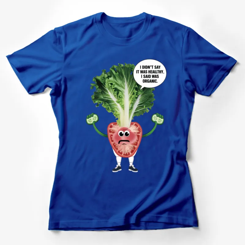 Funny Organic Tomato Cartoon T-Shirt, Eco-Friendly Vegan Graphic Tee, Unique Unisex Shirt Gift Idea Female T-Shirt