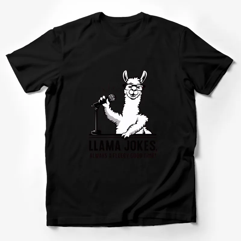 Funny Llama Jokes T-Shirt, Always a Fleecy Good Time, Comedy Lovers Tee Male T-Shirt