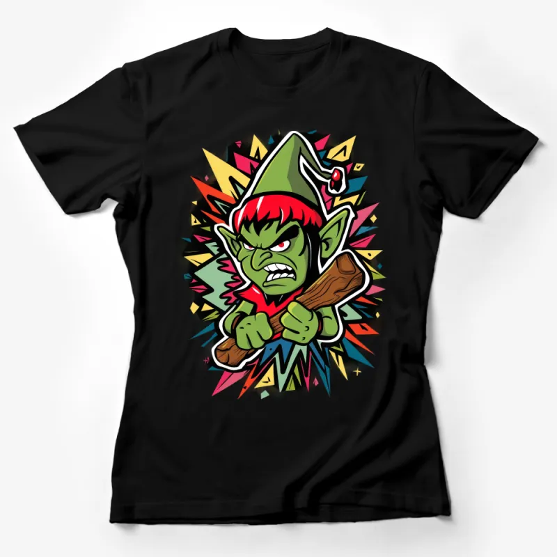 Cartoon Goblin Graphic Tee, Vibrant Fantasy Creature T-Shirt, Fun Geeky Apparel, Unisex Female T-Shirt