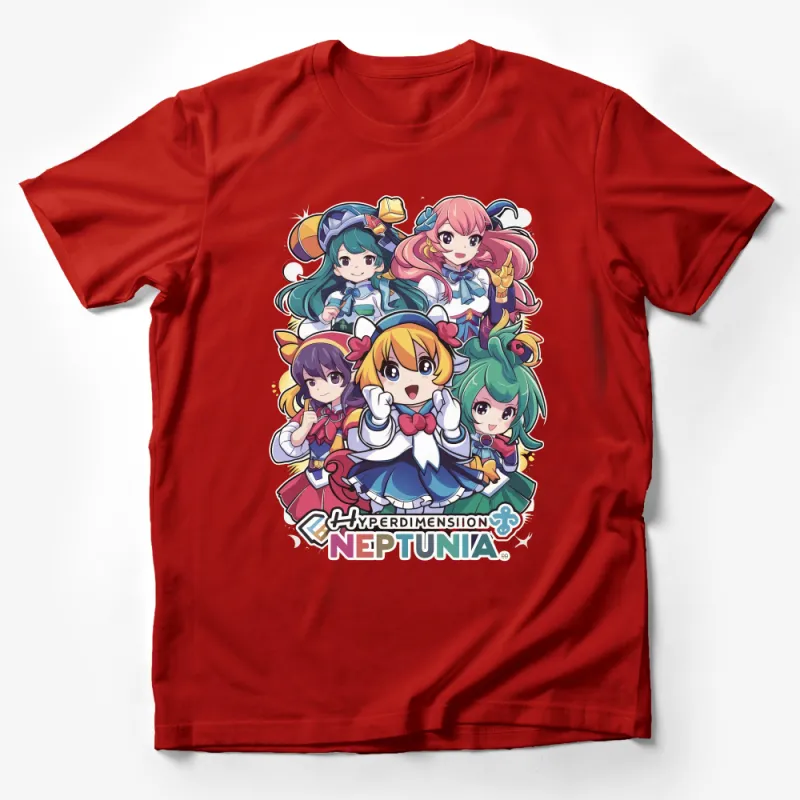 Cute Anime Girls T-Shirt, Hyperdimension Neptunia Fan Tee, Colorful Character Outfit, Casual Cosplay Shirt Male T-Shirt